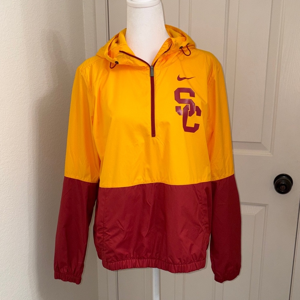 Nike USC Yellow and Cardinal Two-Tone Hooded Windbreaker